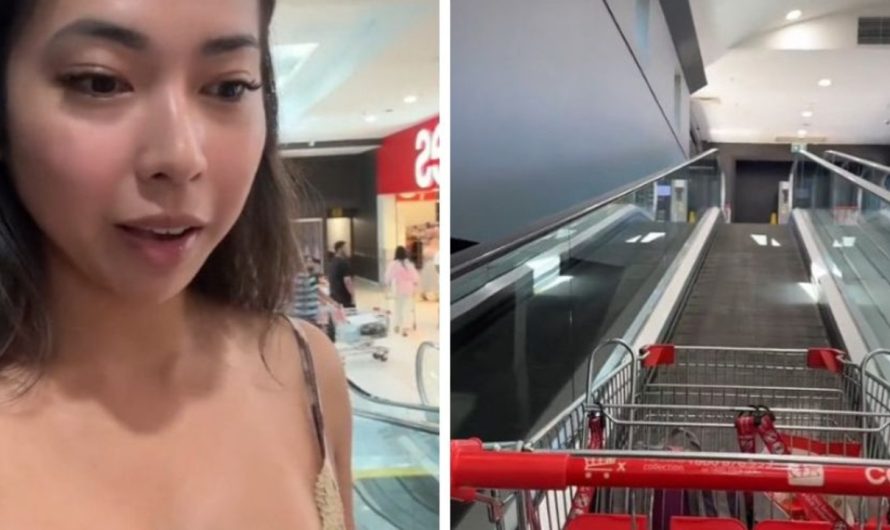 American vacationer blown away by Coles trolley on travelator