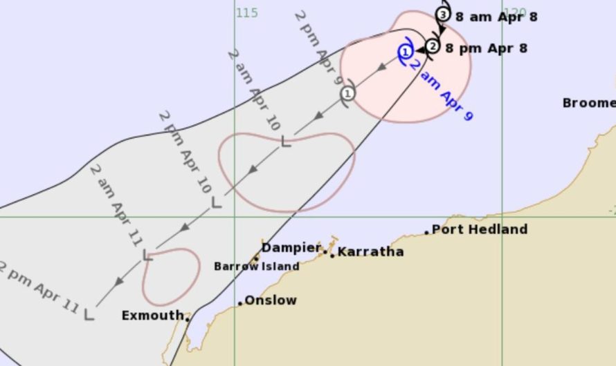 Tropical Cyclone Olga set to weaken off Pilbara coast in Western Australia