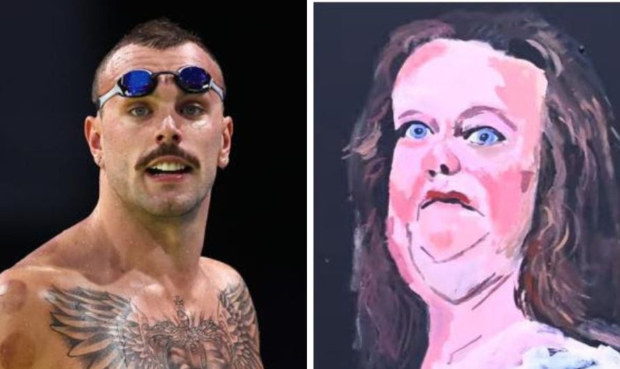 Olympian Kyle Chalmers serving to marketing campaign to take down Gina Rinehart portraits