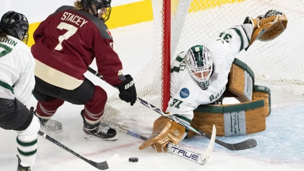 Boston snatches OT win from Montreal behind Frankel’s 53 saves in PWHL semifinal